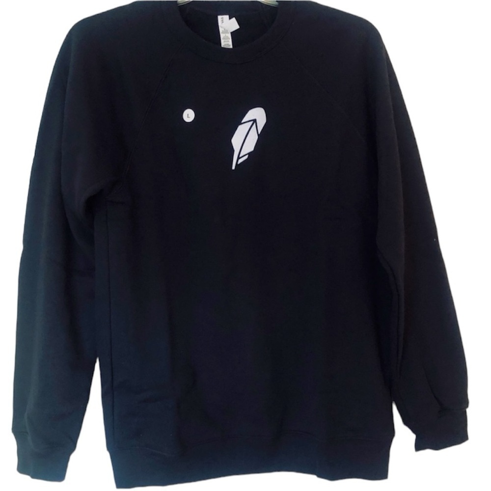 Bella Canvas Robinhood Logo Sweatshirt Black Men's Unisex size Large NWT